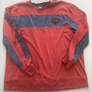 Harley-Davidson Red and Gray Long Sleeve Shirt